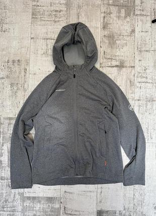 Флісова кофта mammut nair ml hooded jacket з капюшоном, сірий, m