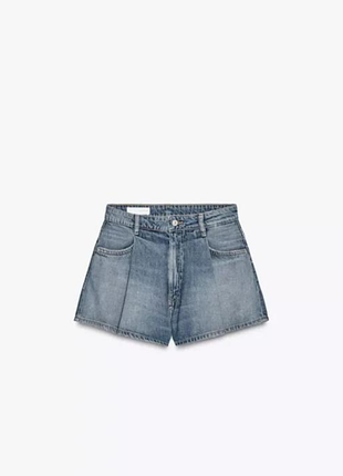 Джинсовые шорты с защипами от zara
