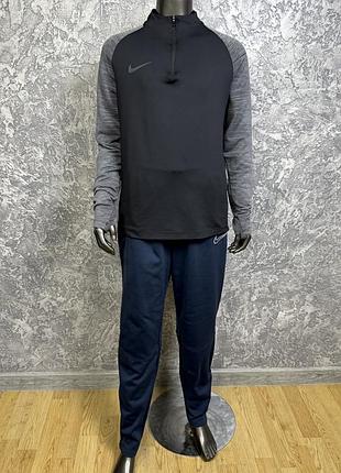 Nike dri-fit спортивный костюм 147-158 см подростковый черно-синий