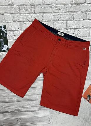 Чоловічі класичні шорти tommy hilfiger чінос оригінал червоні повсякденні бавовняні бу 33-34 розмір