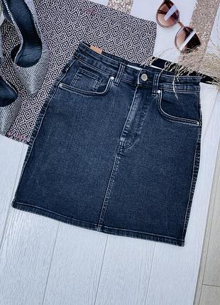 Джинсова спідниця zara s коротка спідниця графітова спідниця по фігурі спідниця zara