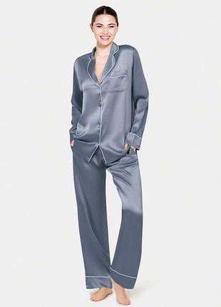 Піжама жіноча шовкова з брюками атласна (розміри 40-54 xs-xxxl) l