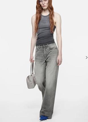 Джинси сірі wide leg