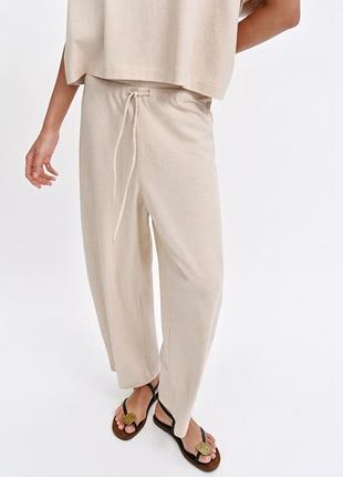Рустикальные брюки на завязках от zara
