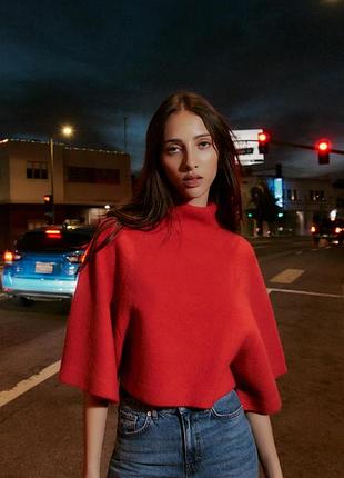 Трикотажний светр із широкими рукавами від zara