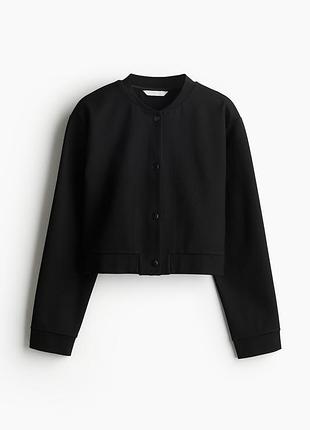 Куртка бомбер чорна h&m на кнопках жіноча м