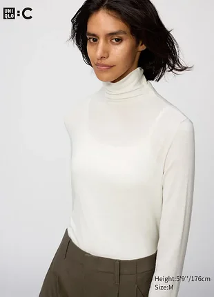 Гольф водолазка з кашемірової суміші heattech extra warm від uniqlo