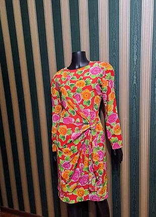Брендовое платье цветы шёлк nipon boutique #287