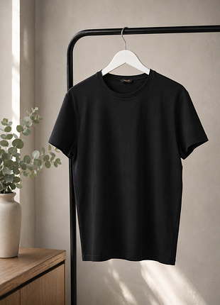 Классическая черная футболка massimo dutti (100% хлопок) р. l