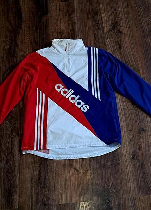 Мужская уникальная ветровка анорак adidas с большим лого оригинал