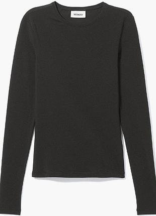 Лонгслів жіночий h&m slim fitted long sleeve black 1141162001 m