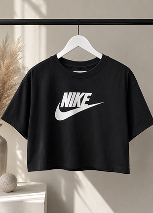 Женский кроп-топ / укороченная футболка nike (100% хлопок) р.s