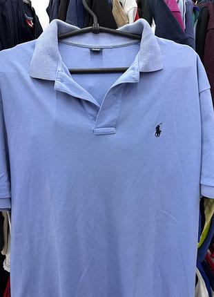 Оригінальне поло ralph lauren / блакитна футболка-поло з логотипом
