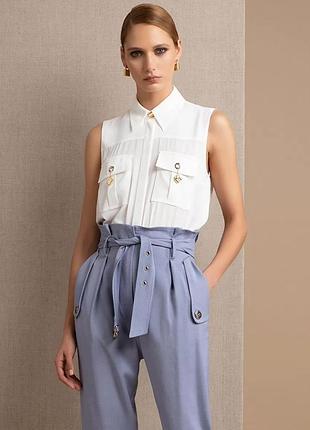 Белая блузка без рукавов elisabetta franchi