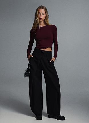 Лонгслив круглый вырез хлопок от bershka