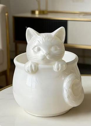Статуетка,  статуэтка котик, кот в чашке