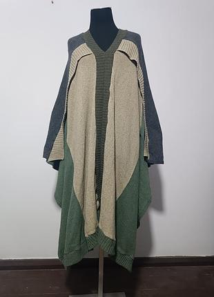 Zara srpls шерстяное пончо / кейп  made in italy (80% шерсть), р. s/m/l