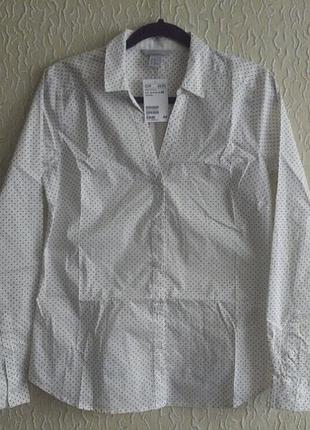 Новая женская рубашка рубашка в милейший горошек, р.40, h&amp;m, бангладешь