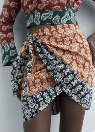 Коротка спідниця парео zara