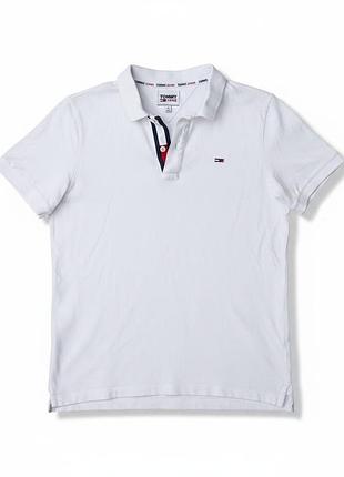 Поло чоловіче tommy jeans біле з логотипом, розмір xl