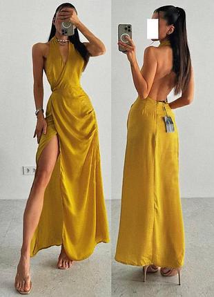 Распродажа платье prettylittlething золотистое с открытой спиной