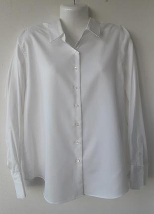 Біла базова сорочка marks&spencer48-50 100%бавовна