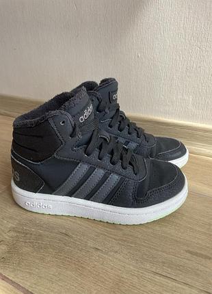 Хайтопи adidas 30 р утеплені кросівки чорні дитячі на хлопчика адідас