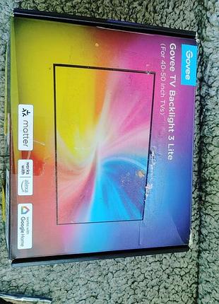 Умная телевизионная подсветка govee tv backlight 3 lite (модель h6097), предназначенной для телевизоров с диагональю 40–50 дюймов
