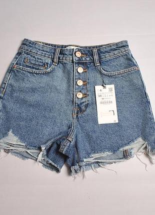 Джинсовые шорты zara - 34
