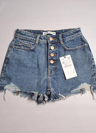 Шорты джинсовые zara distressed - 34