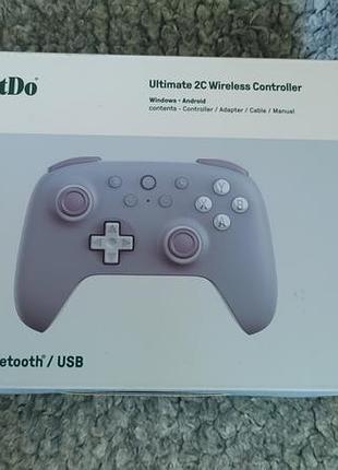 Бездротовий геймпад 8bitdo ultimate 2c new color blueberry з ефектом холла для windows 10, 11, android, steam deck