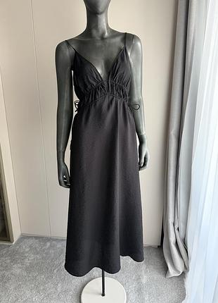 H&m макси сарафан на бретелях с завязками