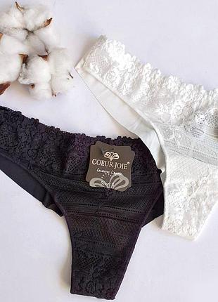 Кружевные трусики coeur joie 2620 бразилианы сеточка