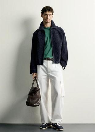 Чоловіча шкіряна куртка zara