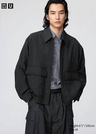 Куртка-бомбер uniqlo чорна short blouson