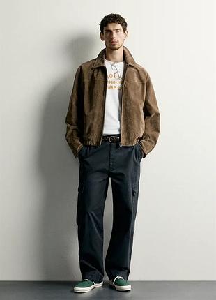 Замшева шкіряна куртка zara