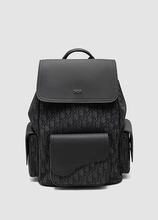 Рюкзак saddle oblique jacquard диор backpack in black