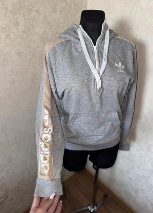 Стильна кофта спортивна толстовка adidas світшот адідас байка з капюшоном