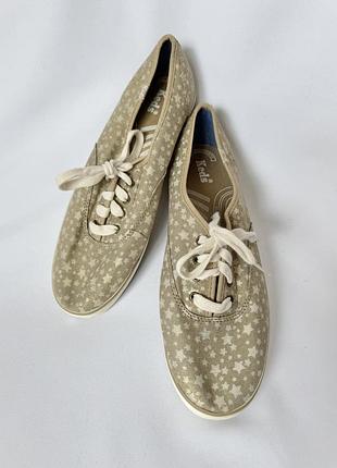 Keds золотые кеды со звездочками звезды золотистые мокасины