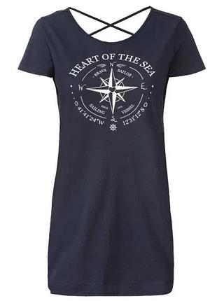 Длинная женская футболка из чистого хлопка, слегка приталенная xs 32/34 euro