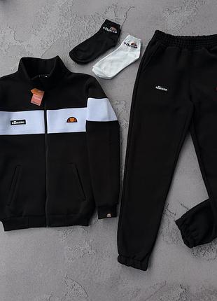 Костюм зимовий спортивний чорний чоловічий ellesse black! зимний спортивный костюм мужской ellesse! материал трёхнитка на флисе! размеры s-xxl!
