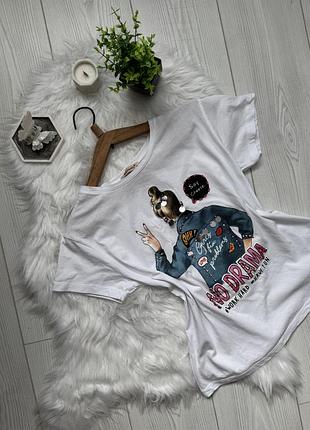Стильна базова футболка з принтом ✅ by mariiahuts.clothes 🤎