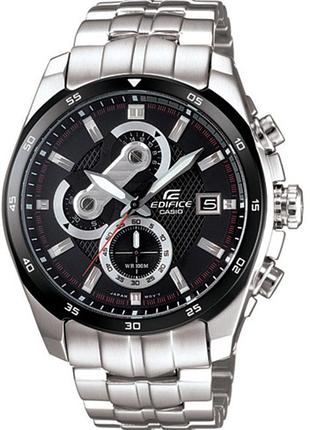 Мужские часы casio edifice ef-557d-1a стальной корпус водозащита 100 м чёрный циферблат
