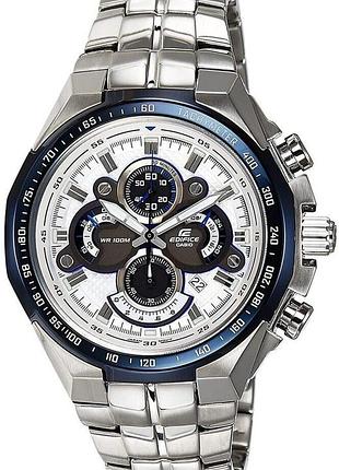 Мужские часы casio edifice ef-554d-7a стальной корпус водозащита 100 м серебристый циферблат