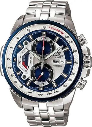 Годинник чоловічий casio edifice ef-558d-2a сталевий корпус водозахист 100 м білий циферблат