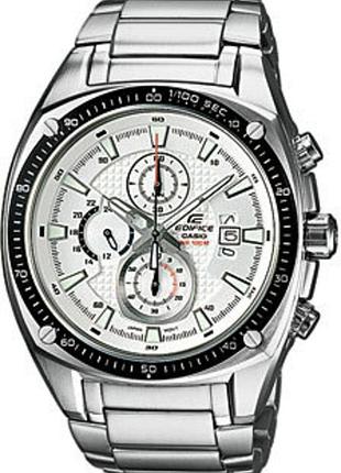 Мужские часы casio edifice ef-553d-7a стальной корпус водозащита 100 м белый циферблат