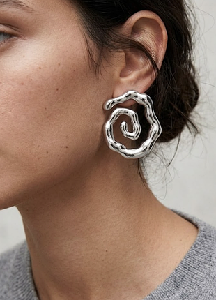 Сережки геометричні кручені нержавіюча сталь stainless steel