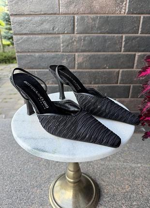 Кутюрний вінтаж шкіра (епоха y2k / кінець 90-х) слінгбеки kitten heel ✔️ колекційні
