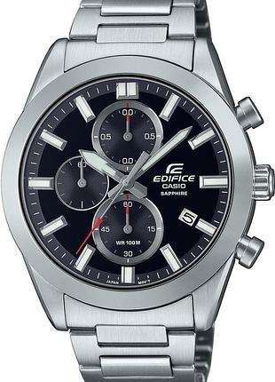 Мужские часы casio edifice efb-710d-1a сапфировое стекло стальной корпус водозащита 100 м чёрный циферблат