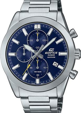 Мужские часы casio edifice efb-710d-2a сапфировое стекло стальной корпус водозащита 100 м синий циферблат